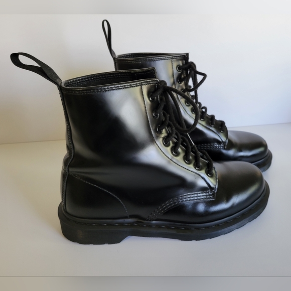 Dr. Marten's 1460 Mono Smooth Leather Lace Up Boots High Shine Size 10 - Picture 4 of 10